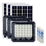 Kit 3 Melhor Iluminaria P Area Externa 100w Energia Solar