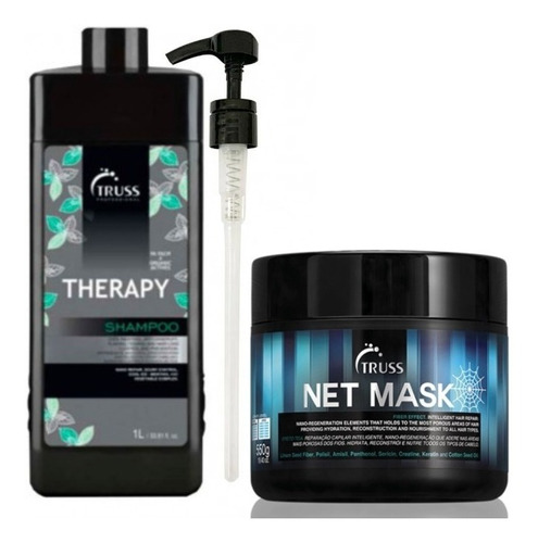 Truss Therapy - Shampoo Anticaspa 1 L + Net Mask Efeito Teia