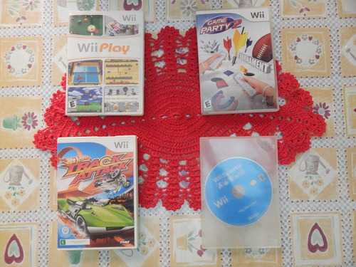 Wii Play + Wii Sports +game Party 2 + Hot Wheels Track Wii/u