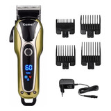 Máquina De Cortar Cabelo Turbo Profissional Com Visor Lcd