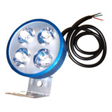 Faro Auxiliar 4 Leds 12v 4w Luz Fija Y Estrobo Motocicleta