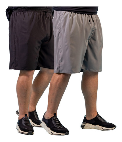 Kit 2 Bermudas Mauricinho Plus Size Masculina Tactel