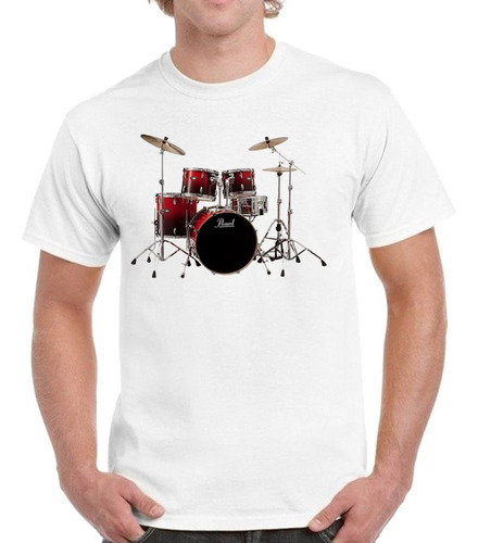 Remera De Hombre Bateria Rock Musica Instrumento