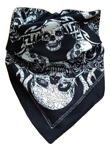 Pañoleta Calaveras Skulls Bandana Pañuelo Rock Punk 