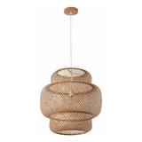 Bamboo Weaving Led Pendant Light, Candelabra Suspended D 1