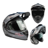 Casco Tech X2 Tx-909 Cross/abatible Negro/gris  Stockrider