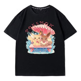 Playera Creative Pikachu Eevee De Algodón De Manga Corta