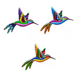 3 Count Metal Birds Colibrí Arte De Decoración Colgante