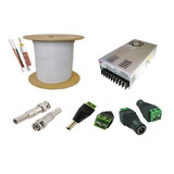 Kit Bobina Cftv 500m 90% +40 Conectores + Fonte 10 A A5c40f1