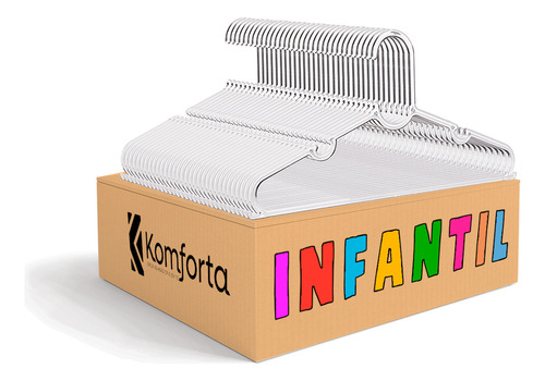 Cabide Infantil Acrilico Kit 100 Transparente Organizador Komforta