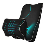 Almohada Cuello Y Soporte Lumbar Memoria Foam Cojin Coche