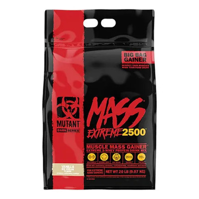 Gainer Mutant Mass Xxxtreme 2500 20 Lb Ganador De Peso Bolsa Sabor Cookies And Cream | Envío gratis