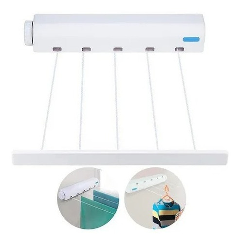 Tendedero Extensible Retráctil Para Ropa 4 Cuerdas De Pared