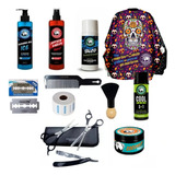 Kit Barbero Completo Profesional Corte Afeitado 13 Pz