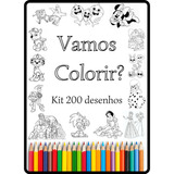 Kit 200 Desenhos Para Colorir Em Folha A4 - 2 Por Folha