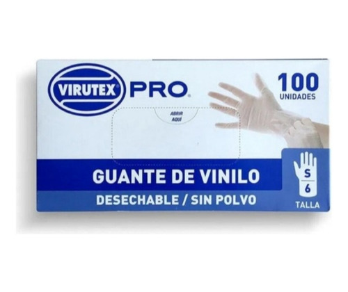 Guante Vinilo Sin Polvo Transparente Talla S Virutex Pro