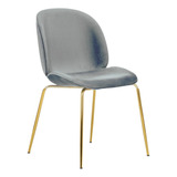 Silla Comedor Beetle Terciopelo Felpa Boobby Eames X2