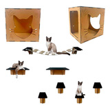 Kit Play Nicho Para Gato Ponte Escada De Parede Mdf Promoção