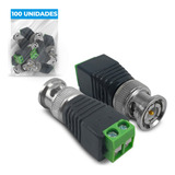 Conector Plug Bnc Macho Com Borne Para Cftv 100 Unidades