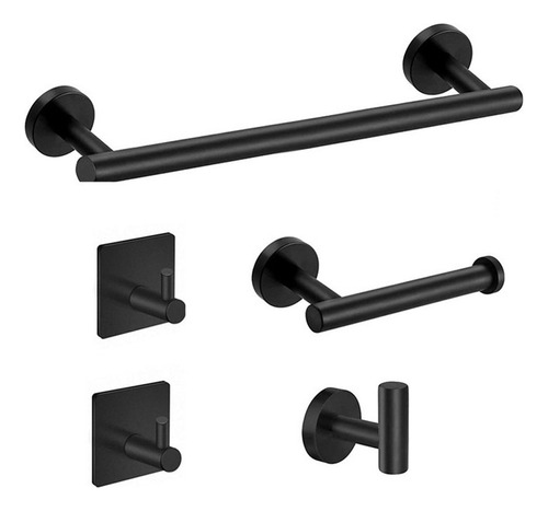 Kit De Accesorios De Baño De Acero Inoxidable Negro De Lujo,