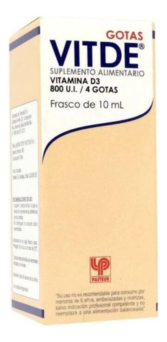 Vitde 800 U.i./4 Gotas Solución Oral 10 Ml. Sabor Sin Sabor