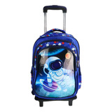 Mochila Com Rodinhas Astronauta Removível Reforçada Grande