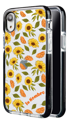 Funda Para iPhone Para Mujer Girasoles Con Tu Nombre