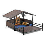 Yitahome Casa Grande De Mimbre Para Perros De 32.9 Pulgadas