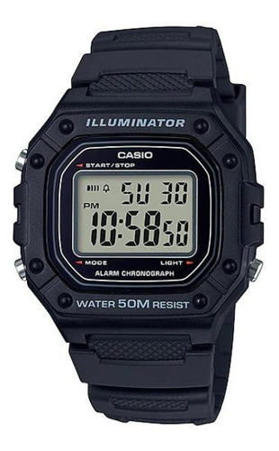 Relogio Casio Masculino Digital Preto Original W-218h-1avdf