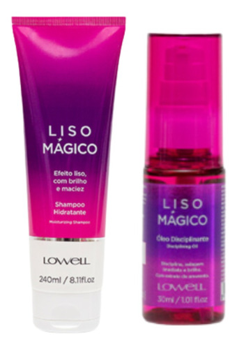 Kit Liso Mágico Lowell Condicionador E Oleo Cabelos Lisos