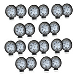 20pz Faros 9 Led Estrobo Redondos 27w 4x4 Universales Spot