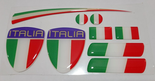 Kit Adesivos Italia Paralama Placa Coluna Traseiro Chave