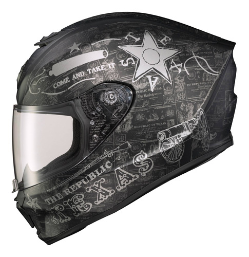 Casco Scorpion Exo Exo-r420 Full-face Lone Star Neg/pla