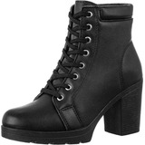 Botas Femininas Coturno Sapato Salto Grosso Cano Curto