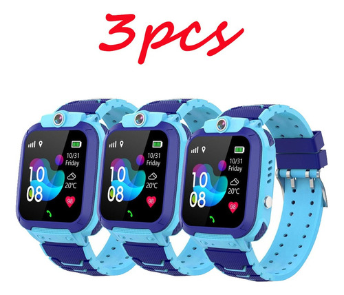3 Piezas Azul Smartwatch De C/localizador Lbs/llamada Sos P/