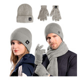 Gorro Bufanda Guante Conjunto Térmico Invierno Frio Unisex