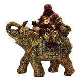 Buda Elefante Dorado Decoración Prosperidad Dayoshop