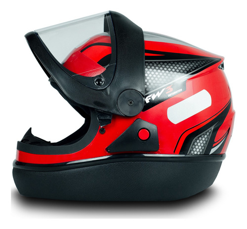 Capacete Com Viseira Masculino De Moto Automatic 58 Vermelho