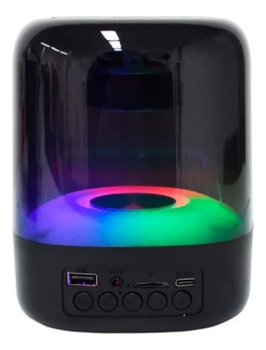 Parlante Bluetooth Portátil Rgb Led Color Negro