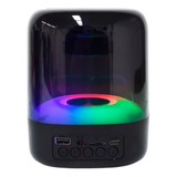 Parlante Bluetooth Portátil Rgb Led Color Negro