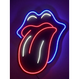 Cuadro Cartel Rolling Stones Neon Led