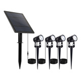 Pack X 4 Estacas Led Con Panel Solar Jardines Parques Ip65