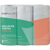 Rollos De Cocina Doble Hoja Simplicity  X 3 U