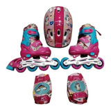 Set Patines Rollers Extensibles Protecciones Juliana 