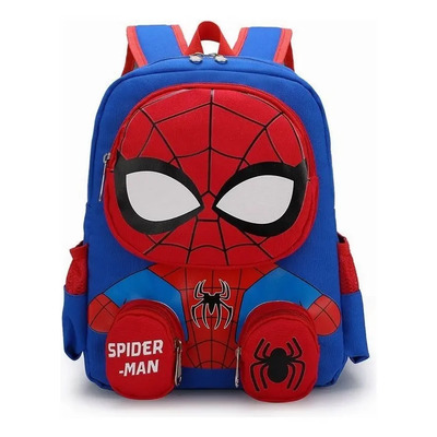 Mochila escolar Spiderman GTLION Azul claro 9L niños 3 bolsillos | MercadoLibre