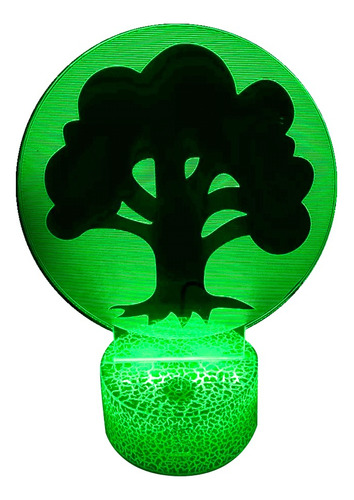 Lámpara 3d Verde Magic Base Agrietada + Pilas
