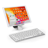 Teclado Bluetooth + Suporte Ajustável Para iPad Pro 12.9 M1 Cor Do Mouse Prateado Cor Do Teclado Branco