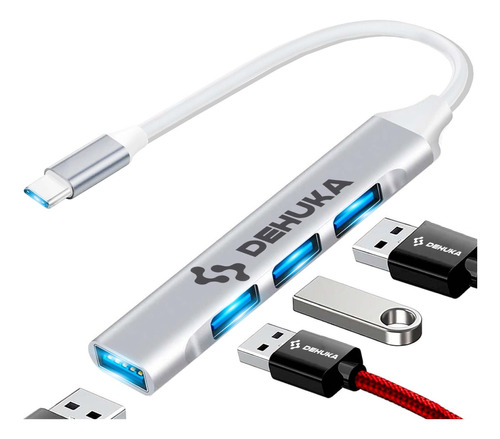 Adaptador Hub Tipo C A 4 Usb 3.0 Macbook Mac Pc Smartphone