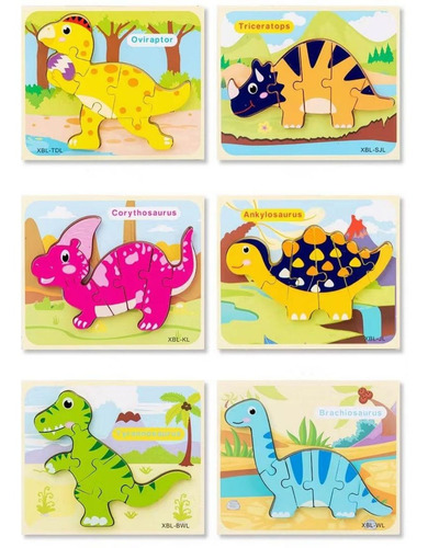 Kit Rompecabezas Para Bebé Dinosaurios De 5,6 Piezas Grandes