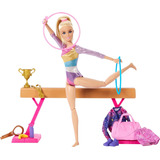 Muñeca Barbie Blonde Gymnastics Doll & Accessories